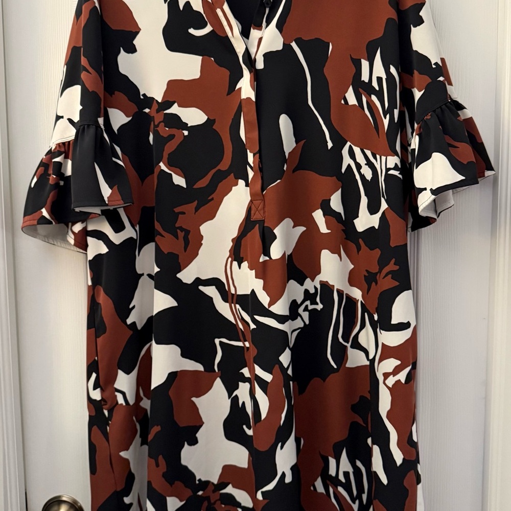 Chico's Black and Brown Abstract Dress